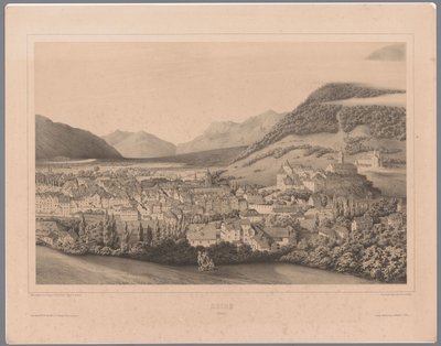 Widok Chur w Gryzonie Coire (Suisse) (tytuł na obiekcie) autorstwa Théodore Achille Louis Dumoncel