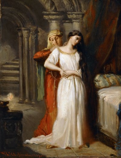 Desdemona kładzie się do łóżka, 1849. autorstwa Théodore Chassériau