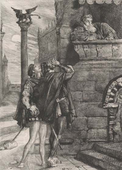 Obudź się! co tam! Brabancja! złodzieje! złodzieje!: tablica 1 z Aktu Otella 1, scena 1, 1844. autorstwa Théodore Chassériau