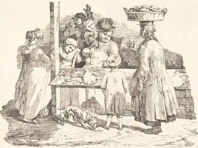 Drzemiący sprzedawca ryb autorstwa Théodore Gericault and Nicolas Toussaint Charlet