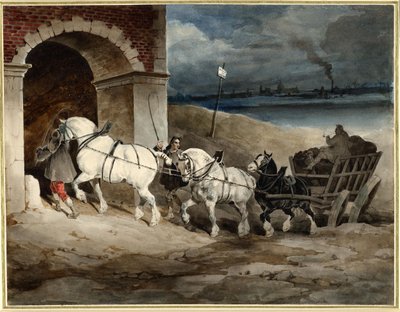 Géricault - Wagon z węglem lub rydwan, Route de Londres, ok. 1821, 1968.0210.28 autorstwa Theodore Gericault