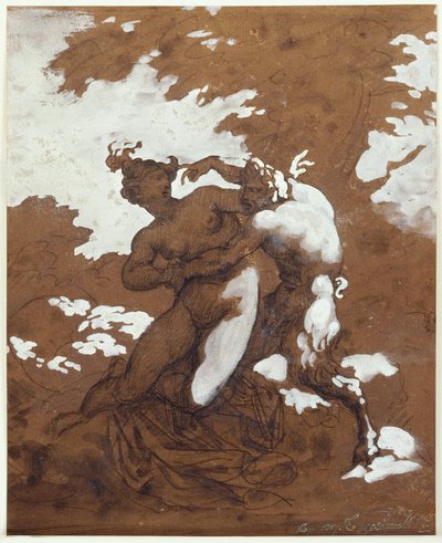 Satyr i nimfa autorstwa Theodore Gericault