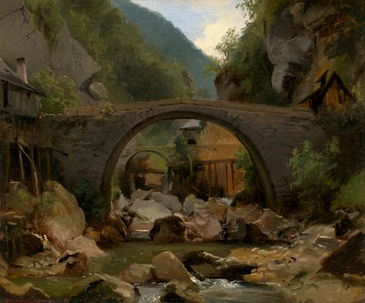 Górski potok w Owernii autorstwa Pierre Etienne Theodore Rousseau