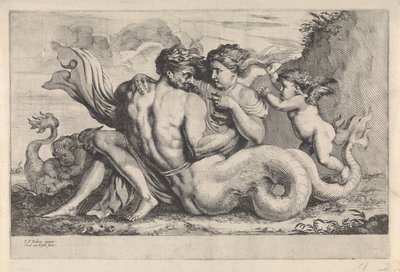Syrena i tryton Postacie mitologiczne (tytuł serii) autorstwa Théodorus van Kessel