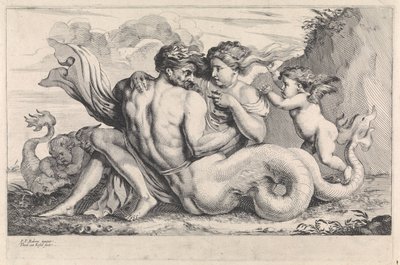 Syrena i tryton Postacie mitologiczne (tytuł serii) autorstwa Théodorus van Kessel