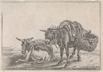 Dwa muły autorstwa Théodorus van Kessel