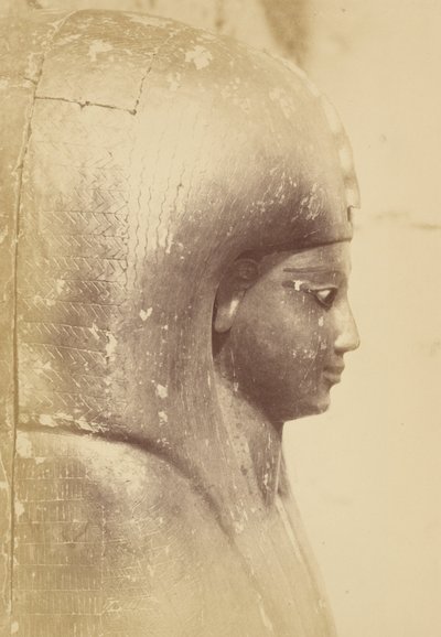 Zbliżenie sarkofagu królowej Aah-Hotep (profil) autorstwa Théodule Devéria