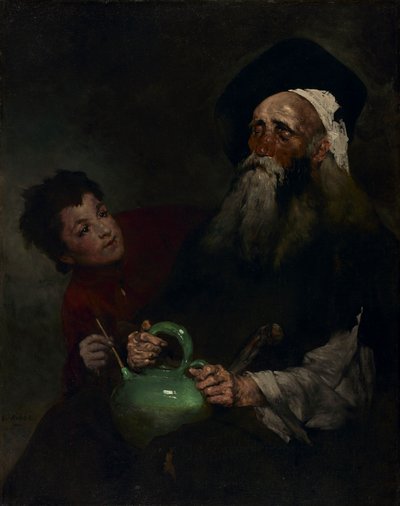 Lazarillo de Tormes i jego niewidomy mistrz, przed 1880 rokiem. autorstwa Auguste Theodule Ribot