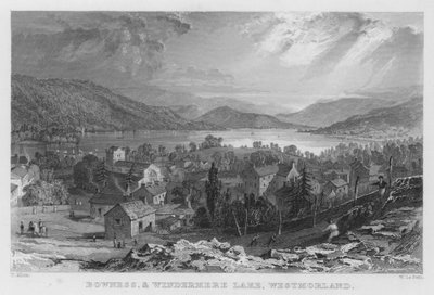 Bowness i Windermere Lake, Westmorland (grawerowanie) autorstwa Thomas (after) Allom
