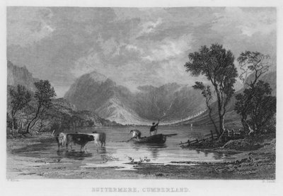 Buttermere, Cumberland (grawerowanie) autorstwa Thomas (after) Allom