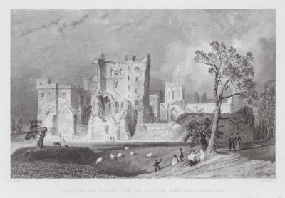 Zamek Ashby de la Zouch, Leicestershire (grafika) autorstwa Thomas (after) Allom