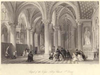 Kaplica kościoła opactwa NMP, St Denis (rycina) autorstwa Thomas (after) Allom
