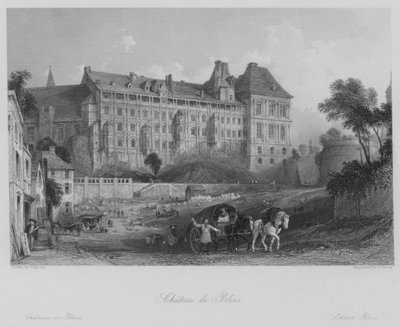 Zamek w Blois (rycina) autorstwa Thomas (after) Allom