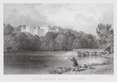 Zamek Cholmondeley, Cheshire (grawerowanie) autorstwa Thomas (after) Allom