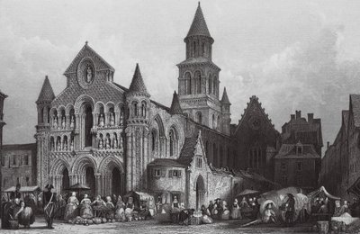 Kościół Notre Dame, Poitiers (rycina) autorstwa Thomas (after) Allom