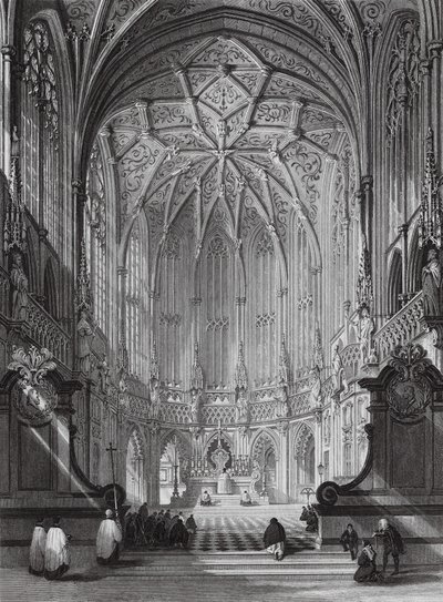 Kościół św. Jakuba, Liege (rycina) autorstwa Thomas (after) Allom