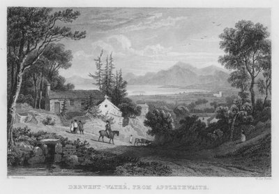 Derwent Water, z Applethwaite (grawerowanie) autorstwa Thomas (after) Allom