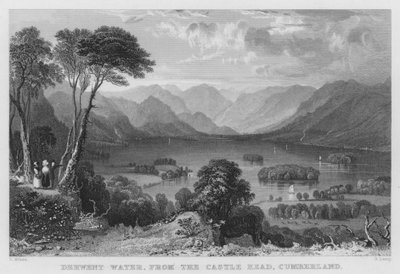 Derwent Water, z Castle Head, Cumberland (rycina) autorstwa Thomas (after) Allom
