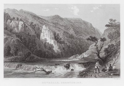 Dovedale, Derbyshire (grawerowanie) autorstwa Thomas (after) Allom
