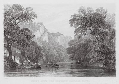 Prom na rzece Derwent, Matlock Bath (rycina) autorstwa Thomas (after) Allom