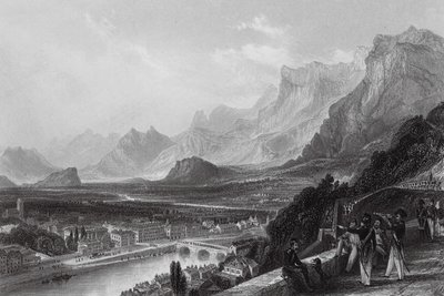Grenoble od strony twierdzy (rycina) autorstwa Thomas (after) Allom