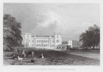 Zamek Grimsthorpe, Lincolnshire (grawerowanie) autorstwa Thomas (after) Allom