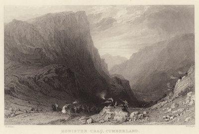 Honister Crag, Cumberland (rycina) autorstwa Thomas (after) Allom
