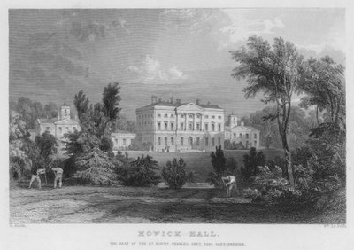Howick Hall, siedziba Charlesa Greya, Earl Grey, Premier (rycina) autorstwa Thomas (after) Allom