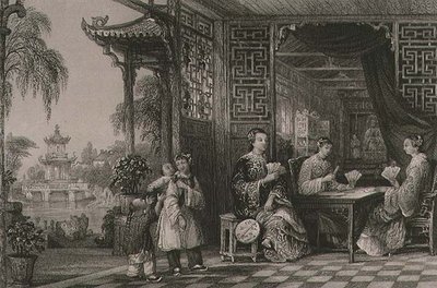 Panie z rodziny mandaryńskiej w Cards, z „Chiny w serii poglądów” George