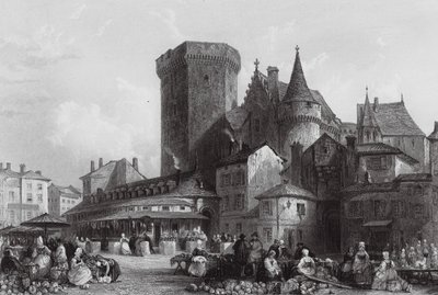 Rynek, Angouleme (grawerunek) autorstwa Thomas (after) Allom