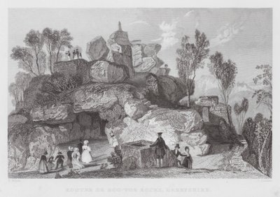 Rooter lub Roo-tor Rocks, Derbyshire (grawerowanie) autorstwa Thomas (after) Allom