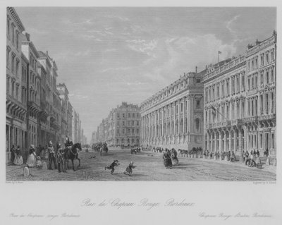 Rue du Chapeau Rouge, Bordeaux (grafika) autorstwa Thomas (after) Allom