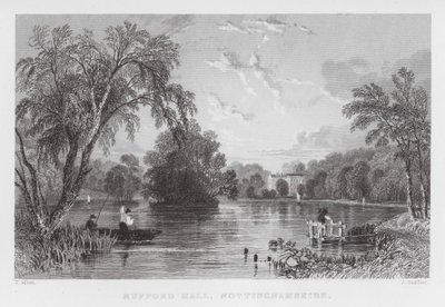 Rufford Hall, Nottinghamshire (grawerowanie) autorstwa Thomas (after) Allom