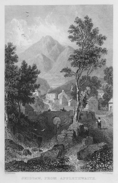Skiddaw, z Applethwaite (grawerowanie) autorstwa Thomas (after) Allom