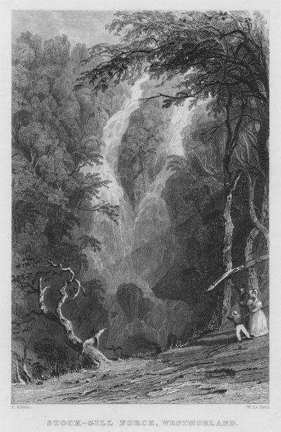 Stock-Gill Force, Westmorland (grawerowanie) autorstwa Thomas (after) Allom