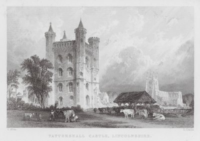 Zamek Tattershall, Lincolnshire (grawerowanie) autorstwa Thomas (after) Allom