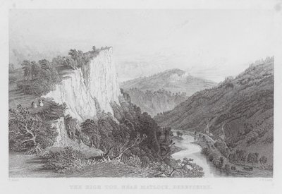High Tor, niedaleko Matlock, Derbyshire (grawerowanie) autorstwa Thomas (after) Allom