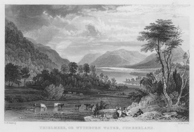 Thirlmere lub Wythburn Water, Cumberland (grawerunek) autorstwa Thomas (after) Allom