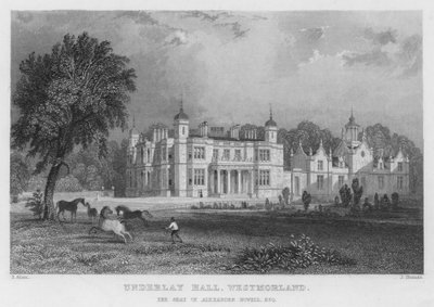 Underlay Hall, Westmorland, siedziba Alexandra Nowella (rycina) autorstwa Thomas (after) Allom