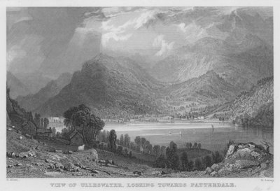 Widok Ulleswater, patrząc w kierunku Patterdale (rycina) autorstwa Thomas (after) Allom