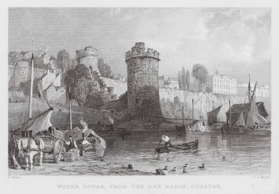 Wieża Ciśnień, z Dee Basin, Chester (grawerowanie) autorstwa Thomas (after) Allom