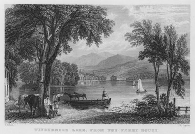Jezioro Windermere, z Ferry House (rycina) autorstwa Thomas (after) Allom