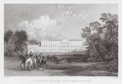 Worksop Manor, Nottinghamshire (grawerowanie) autorstwa Thomas (after) Allom