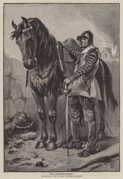 Jeden z Ironsides Cromwella (grawerowanie) autorstwa Thomas (after) Davidson