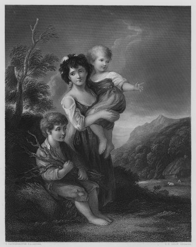 Domek Dzieci, ze zdjęcia w Galerii Vernon (grafika) autorstwa Thomas (after) Gainsborough