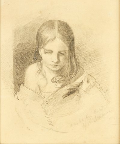 Szkic z natury, podobno Ines Fletcher (ołówek) autorstwa Thomas (after) Lawrence