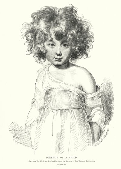 Portret dziecka (grafika) autorstwa Thomas (after) Lawrence