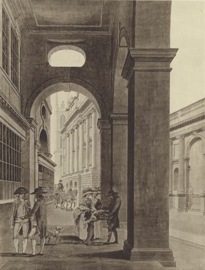 Bank Anglii z Royal Exchange Arcade autorstwa Thomas (after) Malton