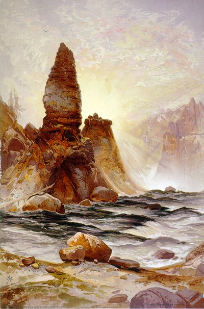 Wieża Tower Falls w Yellowstone autorstwa Thomas (after) Moran