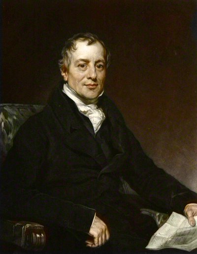 Portret Davida Ricardo - rycina wg Thomasa Phillipsa - David Ricardo (1772 - 1823), brytyjski ekonomista autorstwa Thomas (after) Phillips